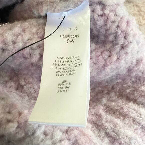 IRO Fordon Oversized Chunky Open Cableknit Lavender Wool Blend Sweater XS - Picture 10 of 11